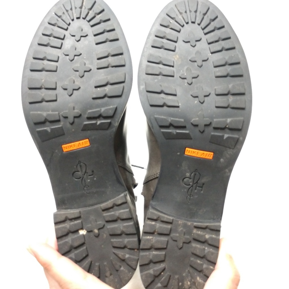 Cole Haan Nike Air Grey Leather Combat Boots - Picture 5 of 7